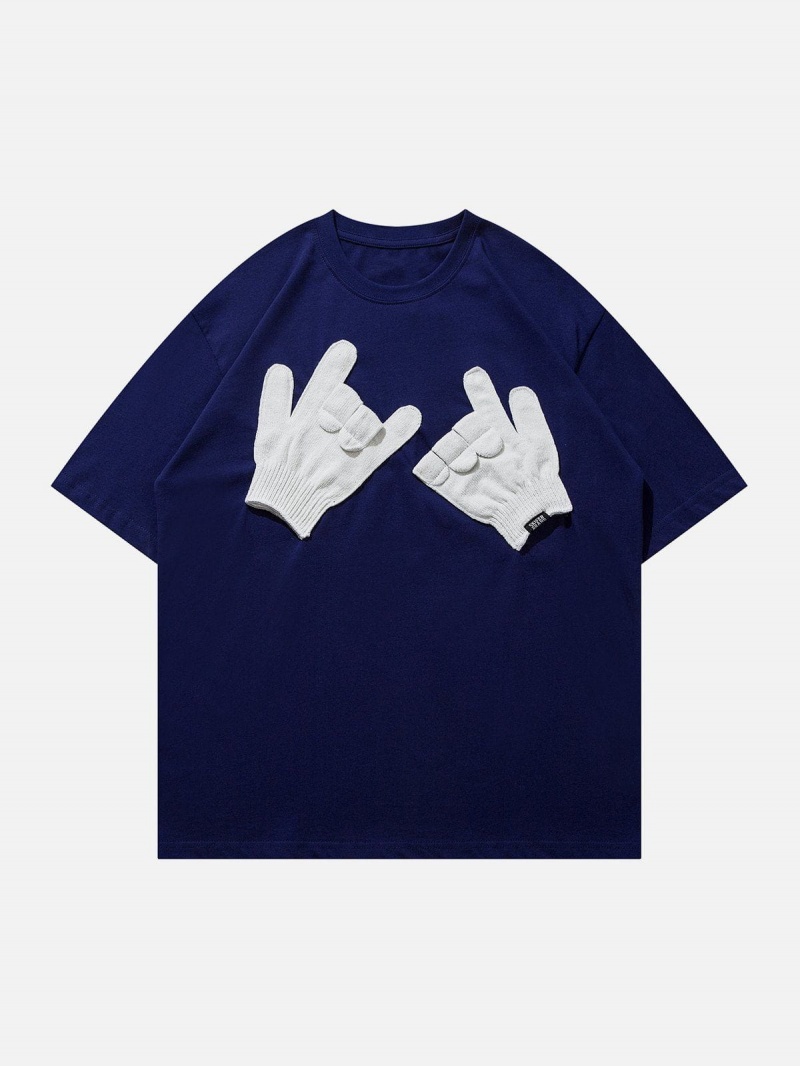 T Shirts Aelfric Eden Gloves Gestures Graphique Tee Noir | GCC-14228621